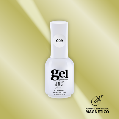 Frasco de verniz gel profissional branco com etiqueta C09