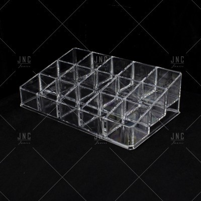 Organizador transparente de plástico acrílico com 20 compartimentos quadrados