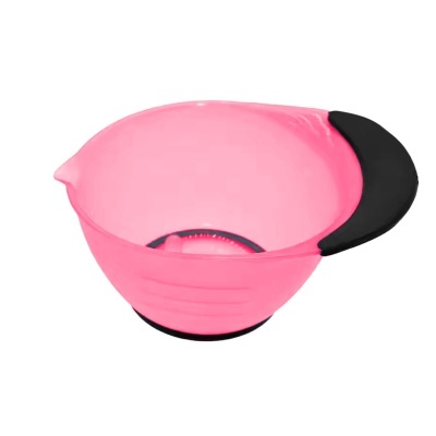 Tigela rosa com base preta e punho preto antiderrapante