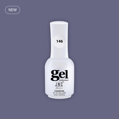 Frasco branco de verniz gel para unhas JNC Professional com número 146