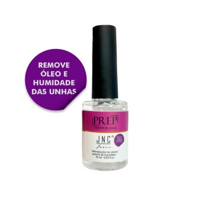 Frasco de verniz para unhas transparente com tampa preta e etiqueta rosa e branca
