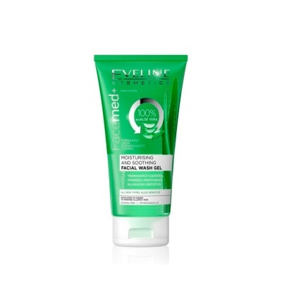 Gel facial verde Eveline Cosmetics com tampa branca
