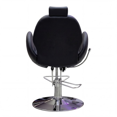 Cadeira de cabeleireiro preta vista de trás