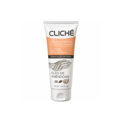 Creme nutritivo de mãos e unhas CLICHÉ com óleo de amêndoas em bisnaga.