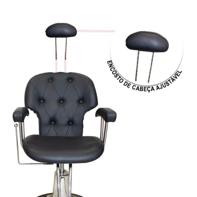 cadeira de escritório preta com encosto de cabeça ajustável