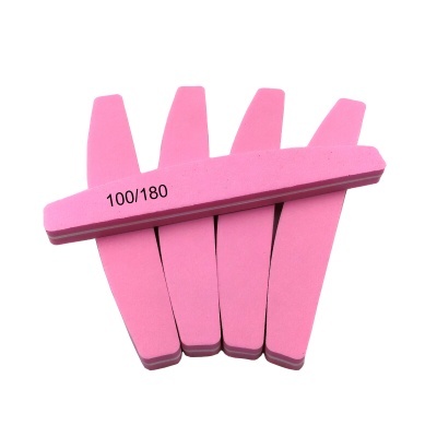 Conjunto de 5 lixas para unhas rosa com granulação 100/180