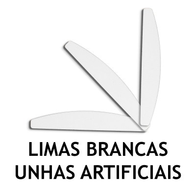Três limas brancas para unhas artificiais e texto