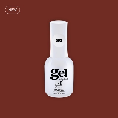 Verniz gel branco profissional JNC 093 sobre fundo castanho