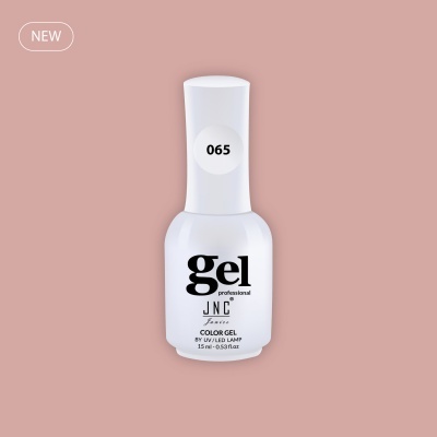 Frasco branco de gel profissional para unhas com etiqueta e selo 065