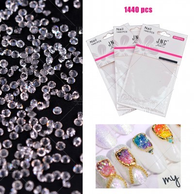 Cristais transparentes pequenos para decoração de unhas em embalagens JNC Nail Accessories
