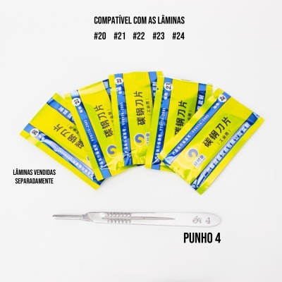 Pacotes amarelos de lâminas e pinça metálica Punho 4