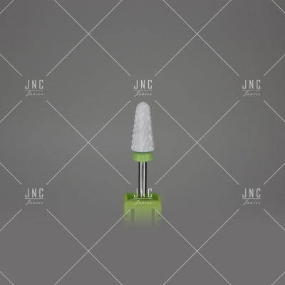 Broca para unhas cerâmica branca com base verde