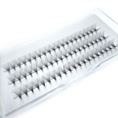 Conjunto de pestanas postiças em leques pretas em base de plástico