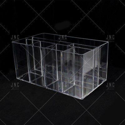 Organizador transparente em acrílico com várias divisórias