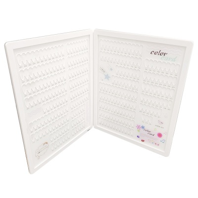 Expositor branco para vernizes com suportes e textos color