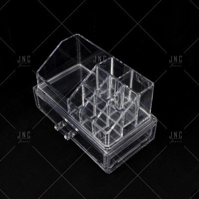 Organizador transparente em acrílico com várias divisórias para maquilhagem