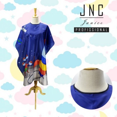 Capa profissional de corte de cabelo azul com padrão colorido