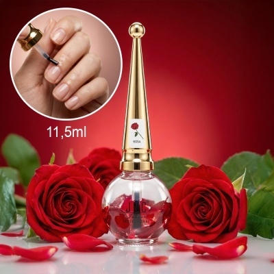 Frasco de verniz para unhas JNC Professional com tampa dourada e rosas vermelhas