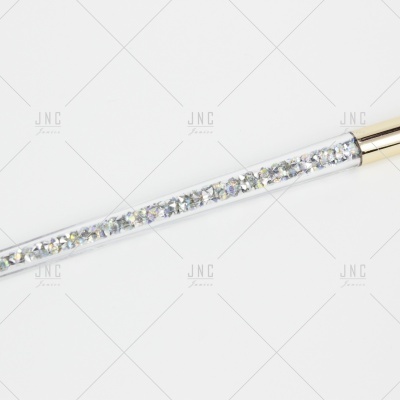 Pincel de maquilhagem com cabo transparente e cristais brilhantes