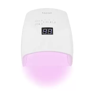 Máquina de luz UV branca para unhas com ecrã digital e luz rosa