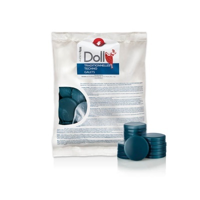 Embalagem branca com discos azul-escuro Doll TRADITIONNELLES TECHNO GALETS