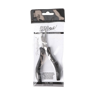 Alicate preto em embalagem plástica transparente com texto preto