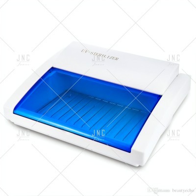 Esterilizador UV branco com tampa azul translúcida