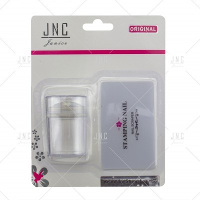 Kit para unhas com frasco transparente e carimbo cinzento STAMPING NAIL