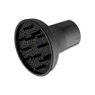 Difusor de cabelo preto em plástico com pinos para modelação