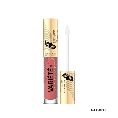 Batom líquido Eveline VARIETE satin matt lip & lipgloss cor 04 Toffee