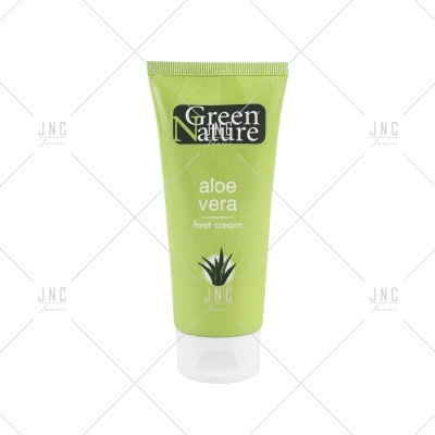 Tubo verde de creme para pés Green Nature aloe vera com tampa branca
