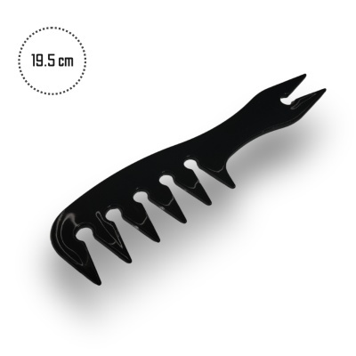 Pente preto com pontas largas e 19,5 cm de comprimento