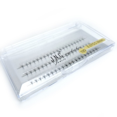 Caixa plástica transparente com pestanas postiços individuais JNC eyelash 0.07 C 8mm 100 unidades