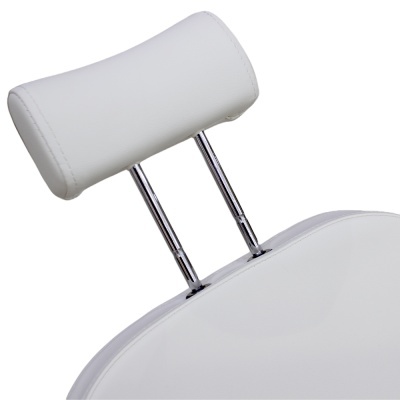 Encosto de cabeça e encosto de cadeira branco com suporte metálico