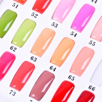 Amostras coloridas de verniz para unhas numeradas