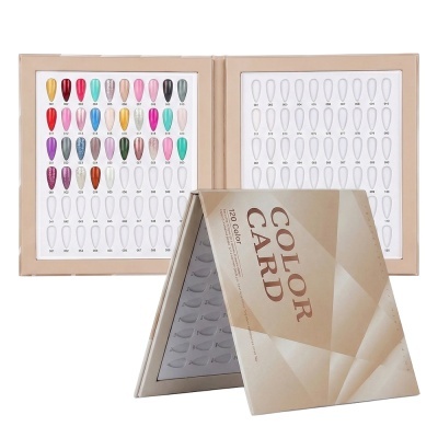 Cartão de cores para unhas com amostras coloridas numeradas