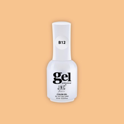 Frasco branco de verniz gel para unhas JNC Professional com tampa e etiqueta B12