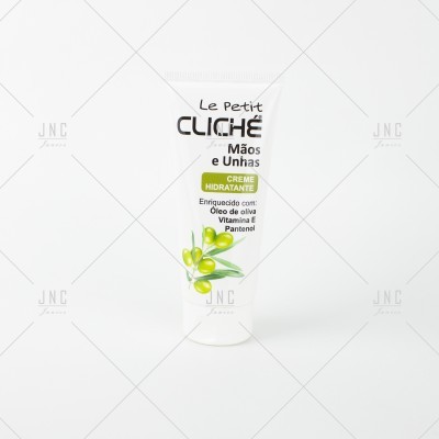 Creme hidratante para mãos e unhas com óleo de oliva em embalagem branca