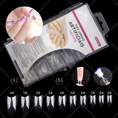 Unhas postiças artificiais transparentes JNC Fashion com vários tamanhos