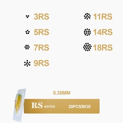 Tamanhos de agulhas 3RS a 18RS e embalagem RS series 20PCS/BOX