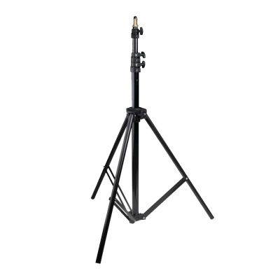 Tripé preto ajustável para apoio de equipamento de fotografia