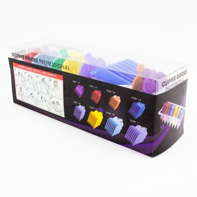 pentes coloridos para máquina de cortar cabelo em caixa