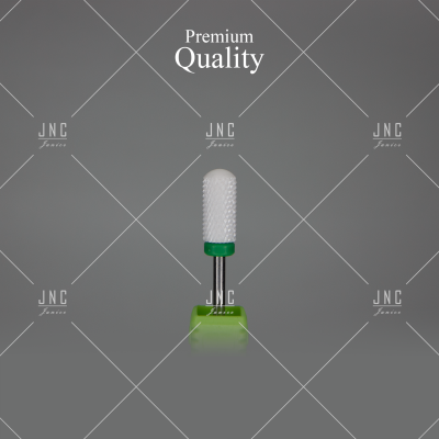 Ferramenta para manicure com cabeça de cerâmica branca e base verde