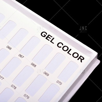 Amostras de gel colorido em folha branca numerada