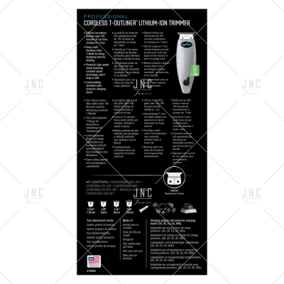 Embalagem aparador de contornos sem fios bateria lítio cor preta texto inglês