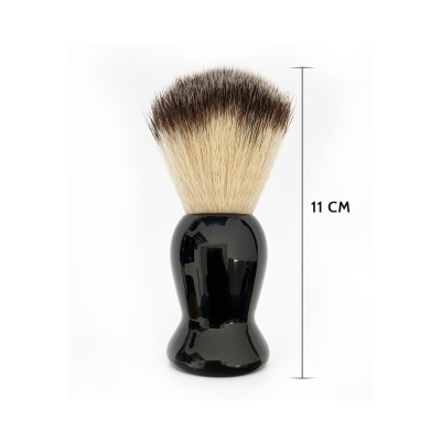 Pincel de barbear 11 CM com cabo preto e cerdas naturais