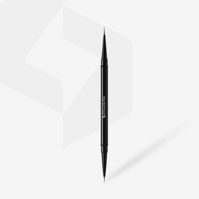 Pincel de precisão duplo preto com texto STALEKS PRO