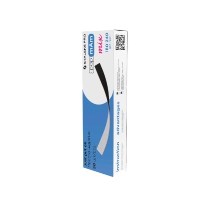 Embalagem branca e azul de Staleks Pro Pododerm Mix com texto e figura estilizada