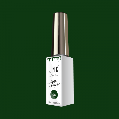 Frasco branco de verniz gel para unhas JNC Genius Gel Liner, número 06.