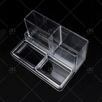 Organizador transparente de acrílico com vários compartimentos